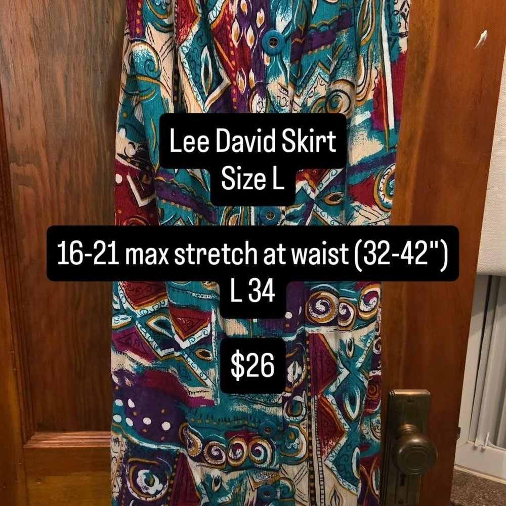 Vintage Lee David Multicolor Women's Skirt - Picture 1 of 1